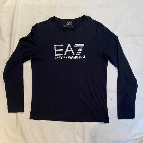 EMPORIO ARMANI EA7 Men’s Black Long Sleeve T Shirt SzS - Picture 3 of 9